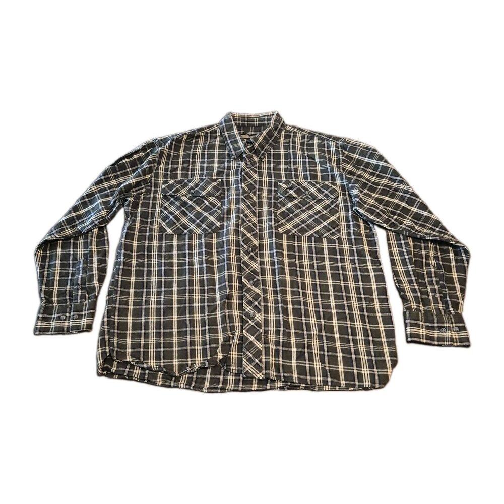 Irish Setter Flannel Shirt Men Size Large Green Plaid 100% Cotton Red Wing Shoes - Picture 2 of 6